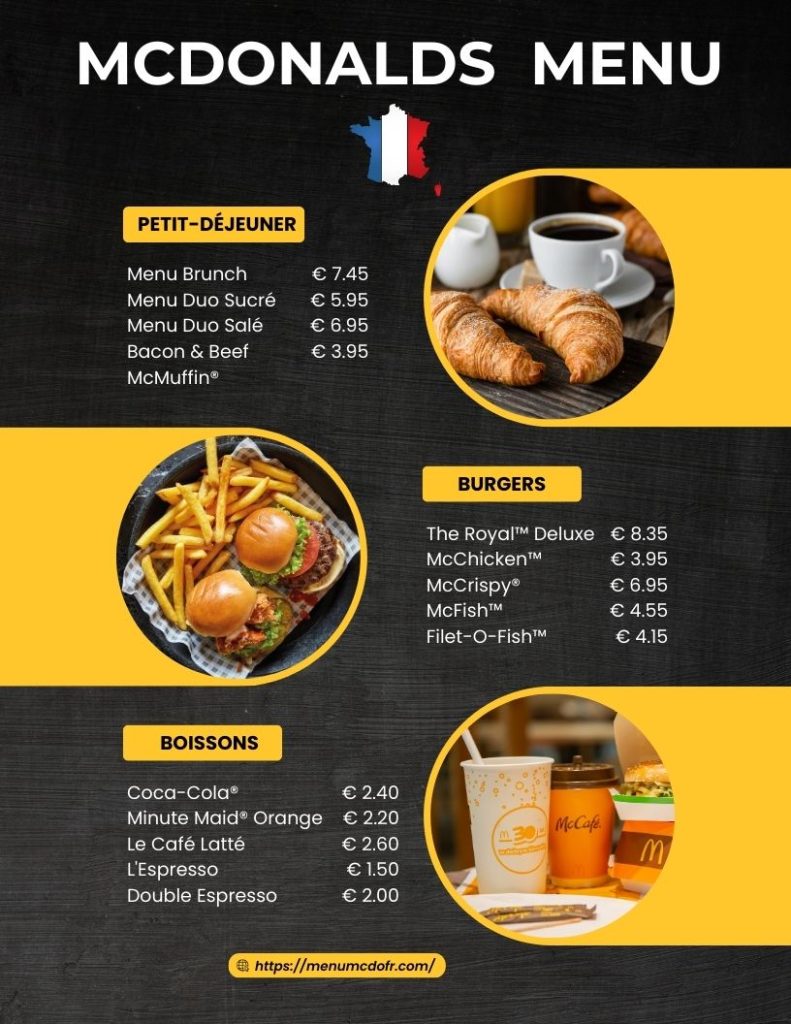 McDonald Grenoble Menu